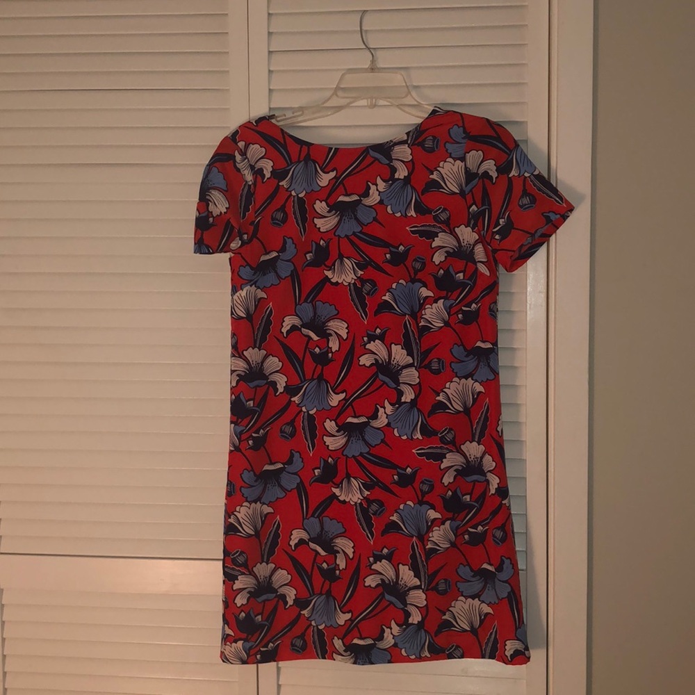 Sold❗️❗️❗️J Crew midi red and black floral dress